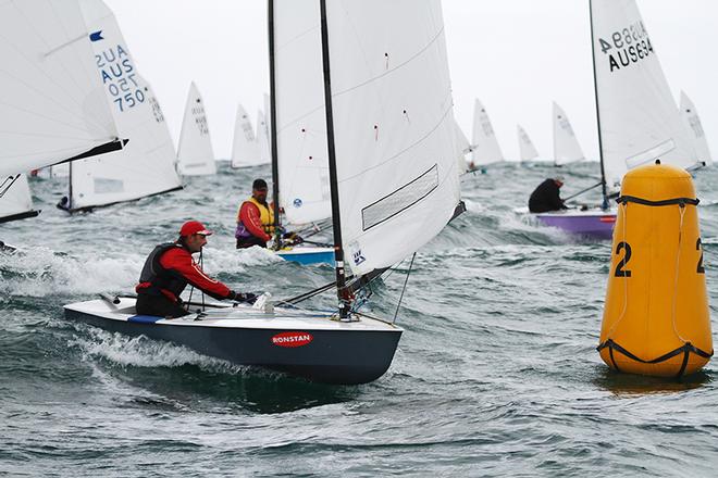 Phillip Dubbin goes into the wing mark. - OK Dinghy Interdominion Championship ©  Alex McKinnon Photography http://www.alexmckinnonphotography.com